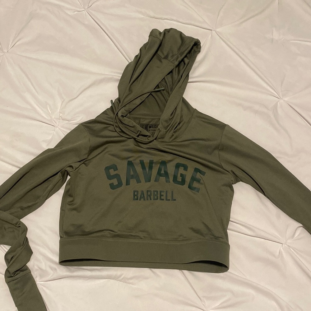 Savage Barbell Crop Hoodie